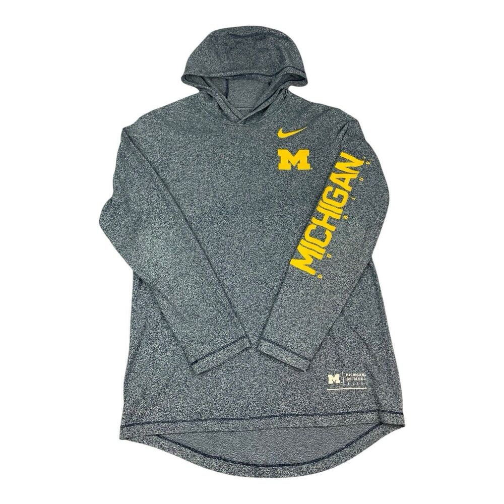 Michigan Wolverines Nike Men’s Hoodie Tee Shirt, Gray, Pullover,  Size Small